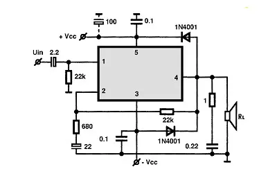 OPA544 II electronic component with associated schematic circuit diagram